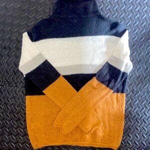 Casual turtle neck sweater, loose kit,light fall wear, multicolor,